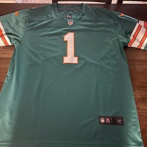 Tua Tagovailoa Miami Dolphins aqua Nike on field jersey - size XL